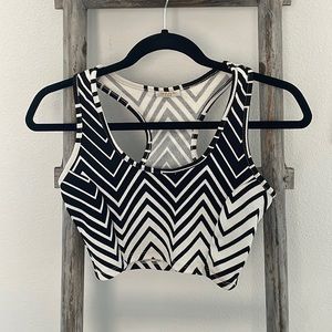 Women Zebra Razorback Small Crop Top